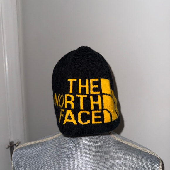 The North Face Reversible Black and Yellow Beanie - Picture 1 of 3